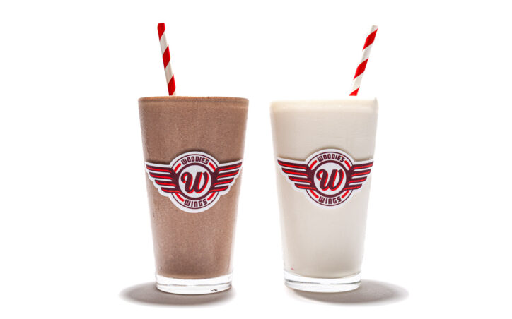 Chocolate and vanilla shakes from Woodie's Wings
