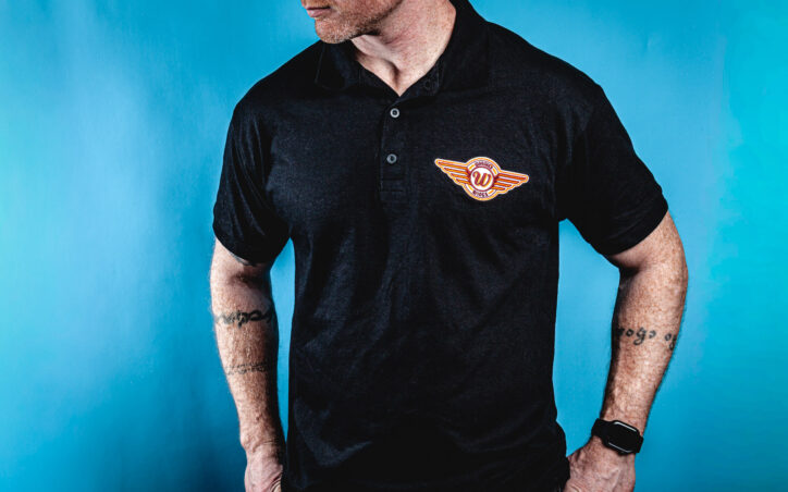 Woodie's Wings Black Polo Shirt